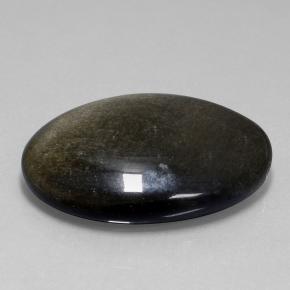 Obsidiana negro natural de 58,06 ct, corte óvalo, opaco