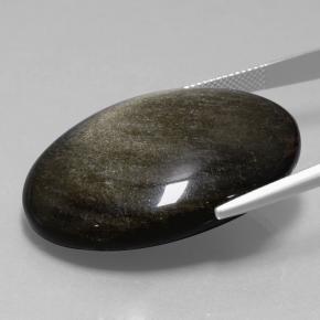 Obsidiana negro natural de 58,06 ct, corte óvalo, opaco