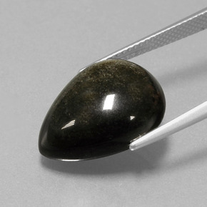 Obsidiana oro natural de 10,01 ct, en forma de pera, opaco