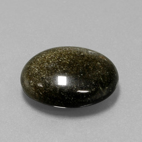 Obsidiana oro natural de 9,57 ct, corte óvalo, opaco