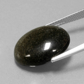 Obsidiana oro natural de 9,57 ct, corte óvalo, opaco