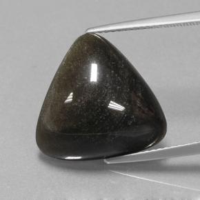 Obsidiana negro natural de 10,36 ct, trillón, opaco