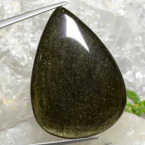 Obsidiana negro natural de 30,16 ct, en forma de pera, opaco
