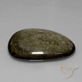 Obsidiana Negro con brillo dorado natural de 45.21 ct, En forma de pera, Opaco