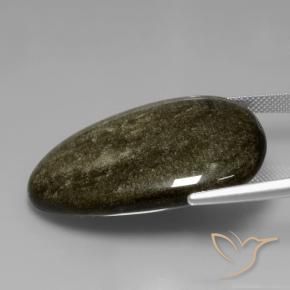 Obsidiana Negro con brillo dorado natural de 45.21 ct, En forma de pera, Opaco