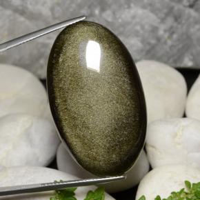 Obsidiana negro natural de 40,40 ct, corte óvalo, opaco