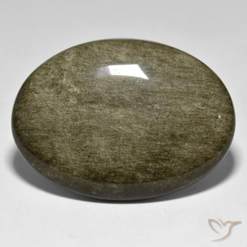 41.16ct Natural Negro con brillo dorado Obsidiana, Ovalada, Opaco