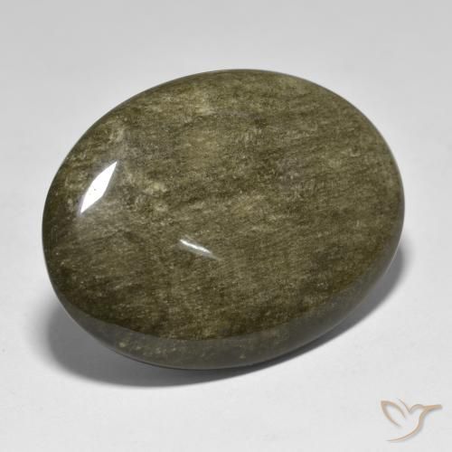 Obsidiana Negro con brillo dorado natural de 41.16 ct, Ovalada, Opaco