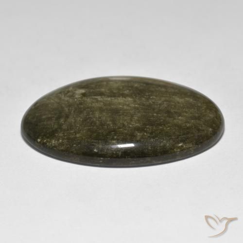 Obsidiana Negro con brillo dorado natural de 41.16 ct, Ovalada, Opaco