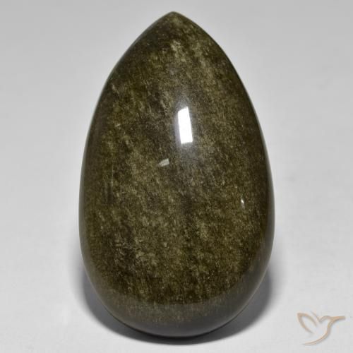 Obsidiana dorado natural de 53,77 ct, en forma de pera, opaco