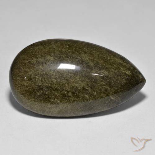 Obsidiana dorado natural de 53,77 ct, en forma de pera, opaco