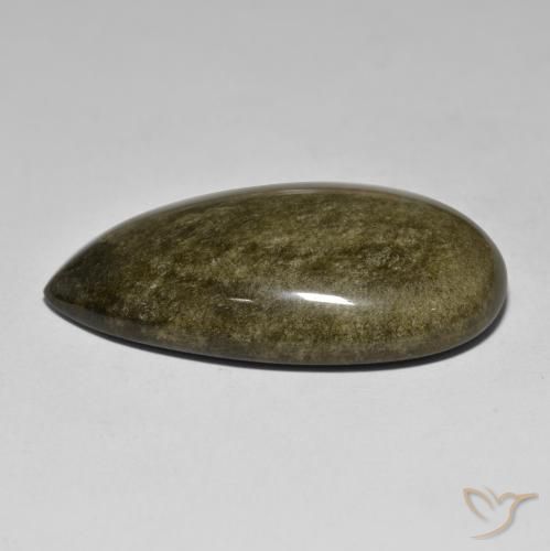 Obsidiana dorado natural de 53,77 ct, en forma de pera, opaco