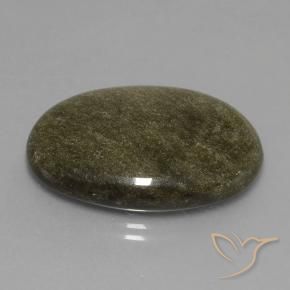 Obsidiana Negro con brillo dorado natural de 24.53 ct, Ovalada, Opaco