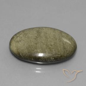 Obsidiana Negro con brillo dorado natural de 26.52 ct, Ovalada, Opaco