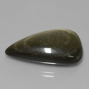 Obsidiana oro natural de 32,65 ct, en forma de pera, opaco