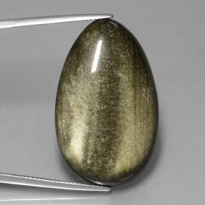 Obsidiana Padparadscha natural de 33.67 ct, En forma de pera, Opaco