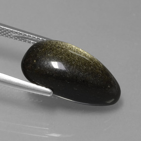 Obsidiana Brillo dorado natural de 7.78 ct, Forma elegante, Opaco