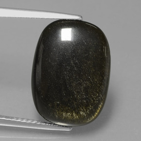 Obsidiana Brillo dorado natural de 7.56 ct, Corte Cojín, Opaco