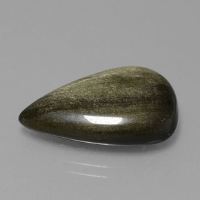 Obsidiana oro natural de 10,03 ct, en forma de pera, opaco