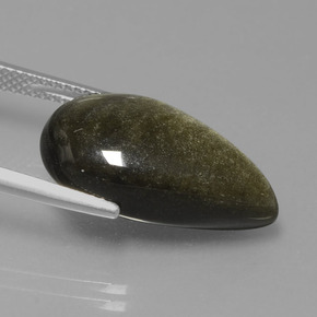 Obsidiana oro natural de 10,03 ct, en forma de pera, opaco