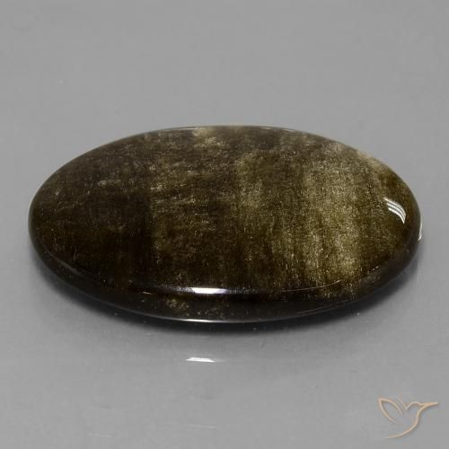 Obsidiana Negro marrón natural de 28.57 ct, Ovalada, Opaco