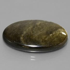 Obsidiana negro natural de 38,13 ct, corte óvalo, opaco