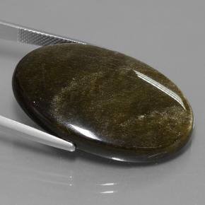 Obsidiana negro natural de 38,13 ct, corte óvalo, opaco