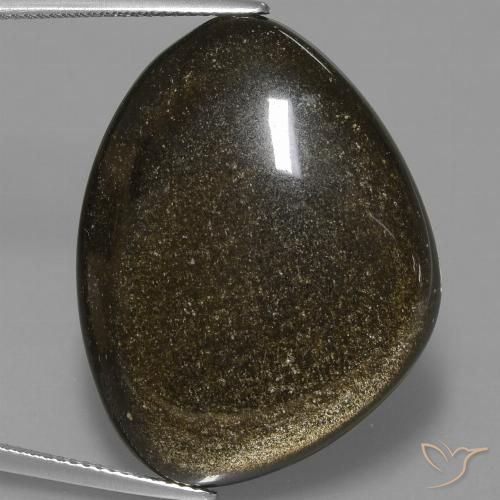 35.75ct Natural Negro marrón Obsidiana, Elegante, Opaco