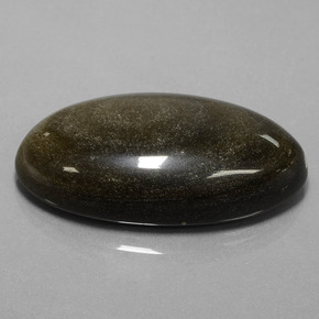 Obsidiana Brillo dorado natural de 52.66 ct, Corte Óvalo, Opaco