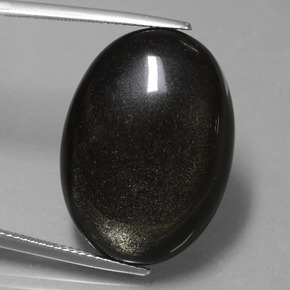 Obsidiana oro natural de 25,73 ct, corte óvalo, opaco