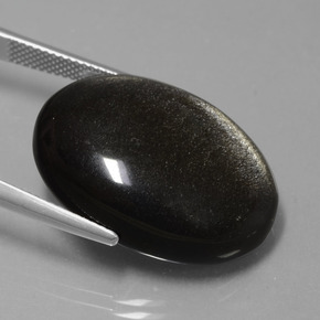Obsidiana oro natural de 25,73 ct, corte óvalo, opaco