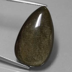 Obsidiana negro natural de 21,67 ct, en forma de pera, opaco