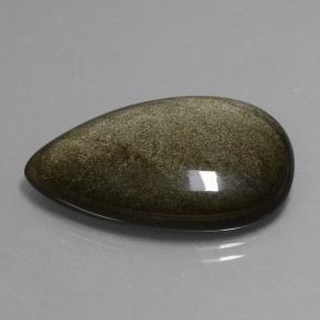 Obsidiana negro natural de 21,67 ct, en forma de pera, opaco