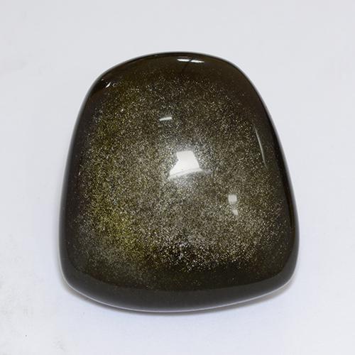 Obsidiana Negro con bronce natural de 22.74 ct, Forma elegante, Opaco