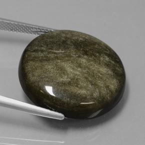 Obsidiana Marrón negruzco claro natural de 24.98 ct, Corte Redondo, Opaco