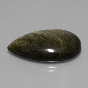 Obsidiana negro natural de 18,42 ct, en forma de pera, opaco