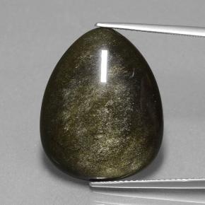 Obsidiana negro natural de 15,72 ct, en forma de pera, opaco