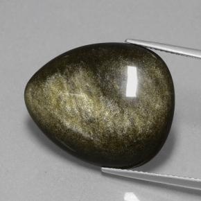Obsidiana negro natural de 15,72 ct, en forma de pera, opaco
