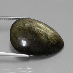 Obsidiana negro natural de 15,72 ct, en forma de pera, opaco