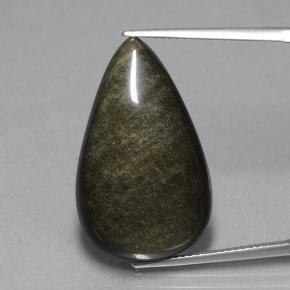 Obsidiana negro natural de 19,36 ct, en forma de pera, opaco