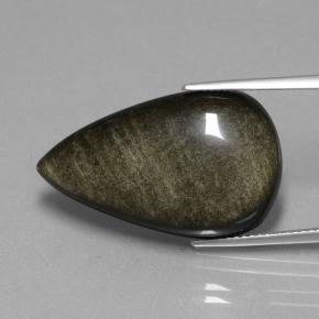 Obsidiana negro natural de 19,36 ct, en forma de pera, opaco
