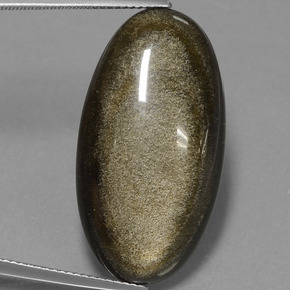 Obsidiana oro natural de 22,94 ct, corte óvalo, opaco
