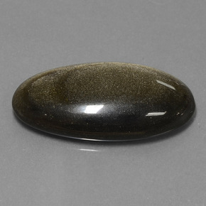 Obsidiana oro natural de 22,94 ct, corte óvalo, opaco