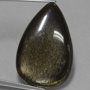 Obsidiana negro natural de 19,08 ct, en forma de pera, opaco