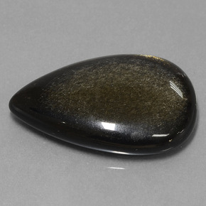 Obsidiana negro natural de 19,08 ct, en forma de pera, opaco