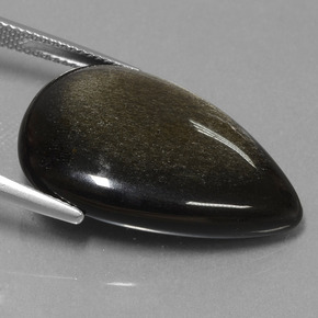 Obsidiana negro natural de 19,08 ct, en forma de pera, opaco