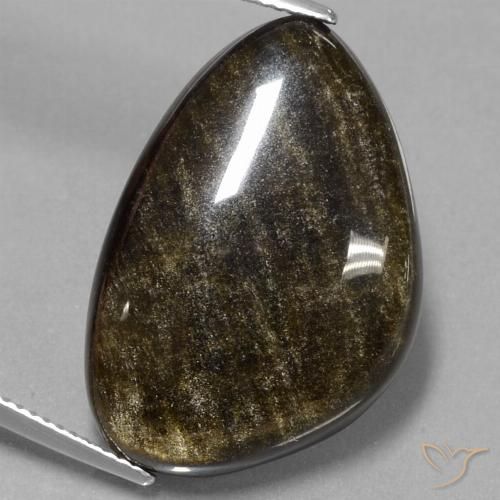 24.42ct Natural Negro marrón Obsidiana, Elegante, Opaco