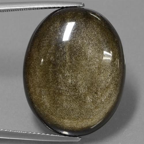 Obsidiana dorado natural de 28,57 ct, corte óvalo, opaco