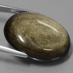 Obsidiana dorado natural de 28,57 ct, corte óvalo, opaco