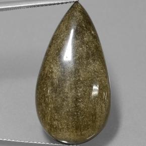 Obsidiana negro natural de 20,88 ct, en forma de pera, opaco